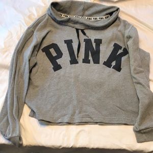 PINK SIZE S CROP SWEATSHIRT